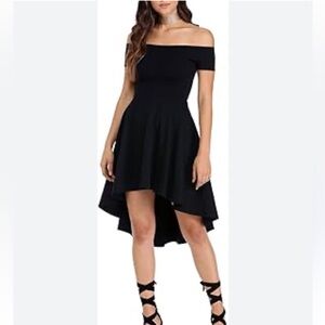 Sarin Mathews High Low Skater Girl Dress Black Small EUC